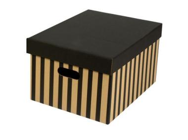 Zdjęcie: Pudło A4 Paski czarne 2 szt. 25x18x33 cm BERTONI