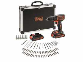 Wiertarko-wkrętarka 18 V z zestawem akcesoriów Black Decker STANLEY