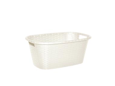 Zdjęcie: Kosz rattanowy do magla 60x40x25 cm krem JOTTA