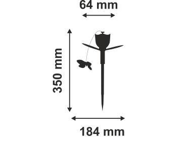 Zdjęcie: Lampa solarna Tulipan motyl lampka 2 zasilenia POLUX
