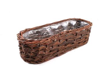 Zdjęcie: Balkonówka doniczka wiklinowa brązowa 41x13x11 cm TIN TOURS