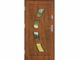 Drzwi zewnętrzne stalowo-drewniane Disting Mario 03 Dąb złoty 100 cm lewe KR CENTER