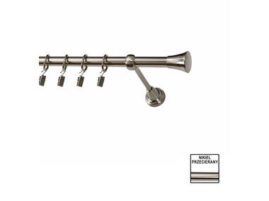 Zdjęcie: Karnisz pojedynczy Zeus fi 19 mm - 480 cm monako nikiel KARWEL