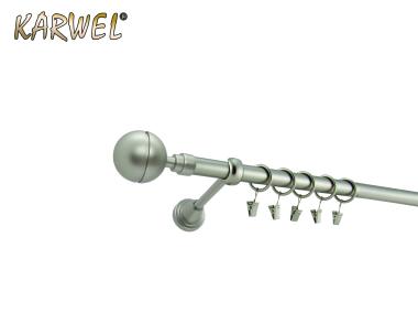 Zdjęcie: Karnisz pojedynczy Zeus 19 mm - 2 m kula satyna KARWEL