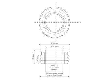 Zdjęcie: Redukcja kanalizacyjna czarna 50x32 mm MCALPINE