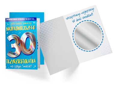 Zdjęcie: Karnet DK-922 Urodziny 30-latka - lusterko - cyfry KUKARTKA