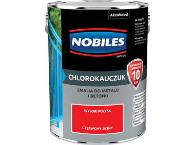 Farba emalia chlorokauczukowa 5 L jasny czerwony NOBILES