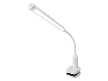 Lampa biurkowa LED Jasmine biała, klips EMOS
