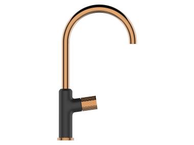 Zdjęcie: Bateria zlewozmywakowa Moonlight czarna/rose gold INVENA