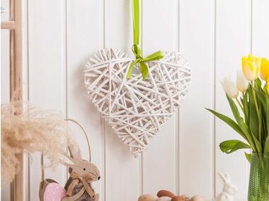 Zdjęcie: Serce białe 30x27 cm mix wstążek ALTOMDESIGN