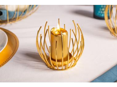 Zdjęcie: Świecznik metalowy 10x9,5 cm złoty ALTOMDESIGN