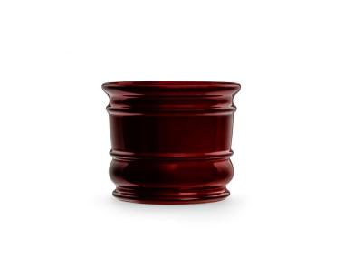 Zdjęcie: Doniczka ceramiczna z podstawką Beczka 24x27,5 cm bordowy połysk FLOWERPOT