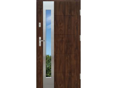 Zdjęcie: Drzwi zewnętrzne stalowo-drewniane Disting Nicolo 05B Orzech 90 cm prawe KR CENTER