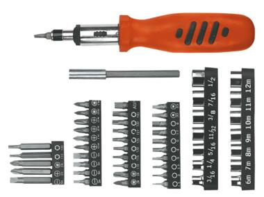 Zdjęcie: Końcówki wkrętakowe z uchwytem, zestaw 52 sztuk TOP TOOLS