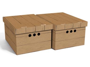 Zdjęcie: Pudło A4 Deska brąz 2 szt. 25x18x33 cm BERTONI