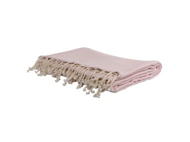 Zdjęcie: Pled 130x170 cm różowy z frędzlami ALTOMDESIGN