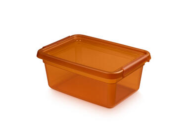 Zdjęcie: Pojemnik z pokrywką i klipsami 28x38x16 cm 12,5 L Amber (2522) Basestore ORPLAST