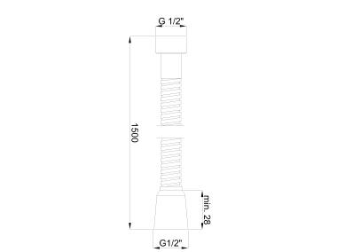 Zdjęcie: Wąż natryskowy dwukolorowy, 150 cm INVENA