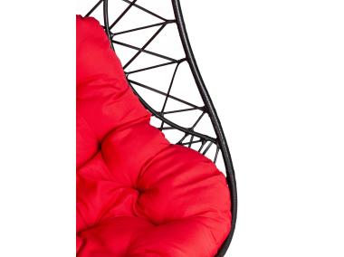 Zdjęcie: Fotel wiszący czarny z poduszkami 68x69x189 cm technorattan KEPLAND