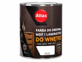 Farba do drewna,MDF i laminatów do wnętrz 0,75 L biały połysk ALTAX