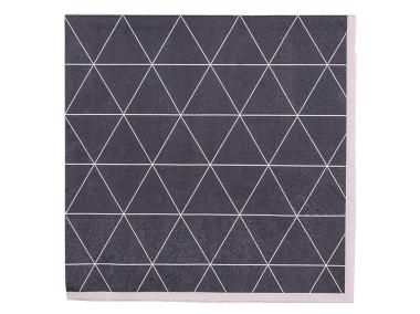 Zdjęcie: Serwetki papierowe komplet 20 sztuk 33x33 cm trójkąty szare AKU