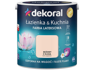 Zdjęcie: Farba lateksowa Łazienka&Kuchnia beżowy z klasą 2,5 L DEKORAL