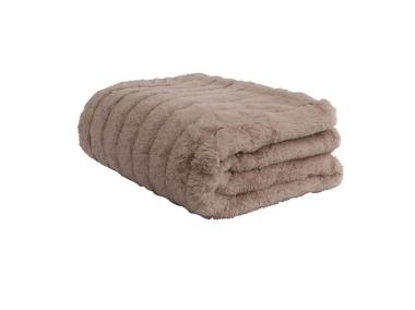 Zdjęcie: Pled 130x160 cm Alaska paski Khaki-beż ALTOMDESIGN