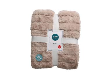 Zdjęcie: Pled 130x160 cm Alaska paski Khaki-beż ALTOMDESIGN