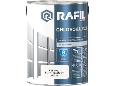 Zdjęcie: Emalia chlorokauczuk biały sygnałowy RAL9003 5L RAFIL
