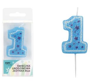 Zdjęcie: Świeczka urodzinowa Jedynka, Blue DECOR