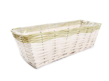 Zdjęcie: Balkonówka doniczka wiklinowa z folią na kwiaty 50x19x14 cm TIN TOURS