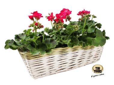 Zdjęcie: Balkonówka doniczka wiklinowa z folią na kwiaty 50x19x14 cm TIN TOURS