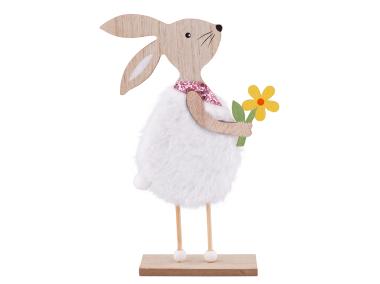 Zdjęcie: Figurka drewniana Zajączek w białym futerku 12,5x4,5x20cm ALTOMDESIGN