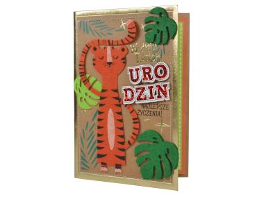 Zdjęcie: Karnet FR-016 Urodziny - tygrys KUKARTKA