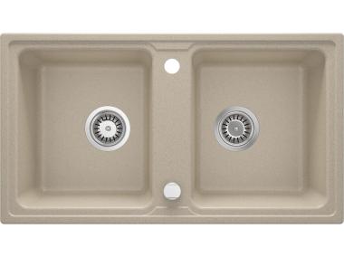 Zdjęcie: Zlewozmywak Zorba piaskowy granit 2K B/O 780x435x180, 3,5", space saver DEANTE