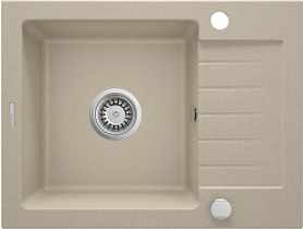 Zlewozmywak Zorba piaskowy granit 1K Z/KO 580x440x164, 3,5", space saver DEANTE
