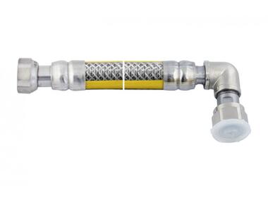 Przewód elastyczny do gazu w osłonie V-Gas PCV 1/2" ze złączką kolankową VALVEX