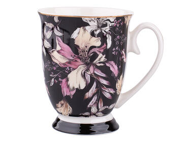 Zdjęcie: Kubki na stopce nbc Black Lily 250 ml komplet 2 szt. Gift box z pokrywą PVC ALTOMDESIGN