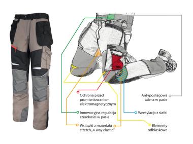 Zdjęcie: Spodnie robocze ze wstawkami ze stretchu S khaki-czarne LAHTI PRO