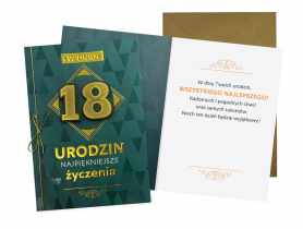 Karnet DK-1118 Urodziny 18 - osiemnastka, cyfry, męskie KUKARTKA