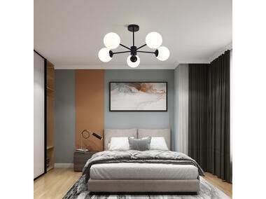 Zdjęcie: Lampa wisząca Roma 5 czarna LIGHT PRESTIGE
