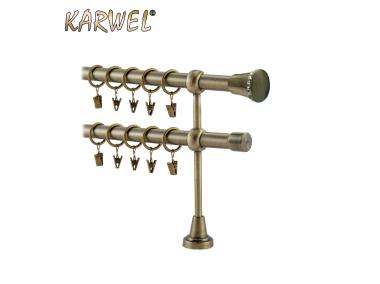 Zdjęcie: Karnisz podwójny Valentina 19 mm -1,6 m Tiara złoto KARWEL