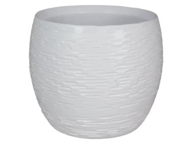 Zdjęcie: Osłonka doniczkowa Kula struktura 664 - 17 cm biały mat CERMAX