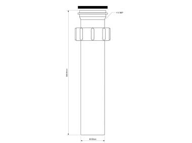 Zdjęcie: Przedłużka do syfonu zlewozmywakowego 1.1/2 x40 mm L-200 mm MCALPINE