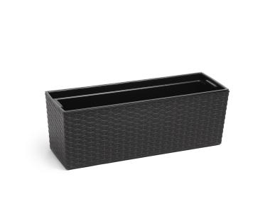 Zdjęcie: Kwietnik BEGONIA 190x560 rattan - czarny