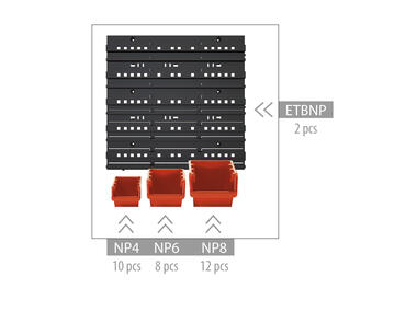 Zdjęcie: Tablica narzędziowa Orderline czerwony NTBNP3 PROSPERPLAST