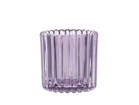 Świecznik szklany 8,5x8,5x9 cm kolor fioletowy ALTOMDESIGN