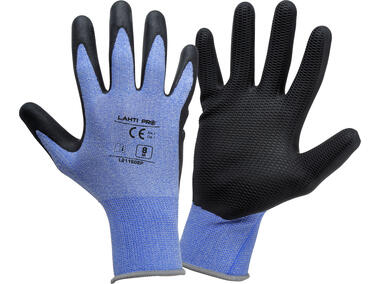 Rękawice lateks czarno-niebieskie,  8, CE, LAHTI PRO