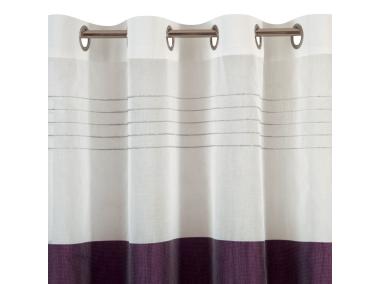 Zdjęcie: Zasłona Sandy 140x250 cm biało-fioletowa na przelotkach EUROFIRANY