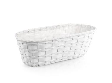 Zdjęcie: Balkonówka doniczka wiklinowa z folią 45x18x14 cm TIN TOURS